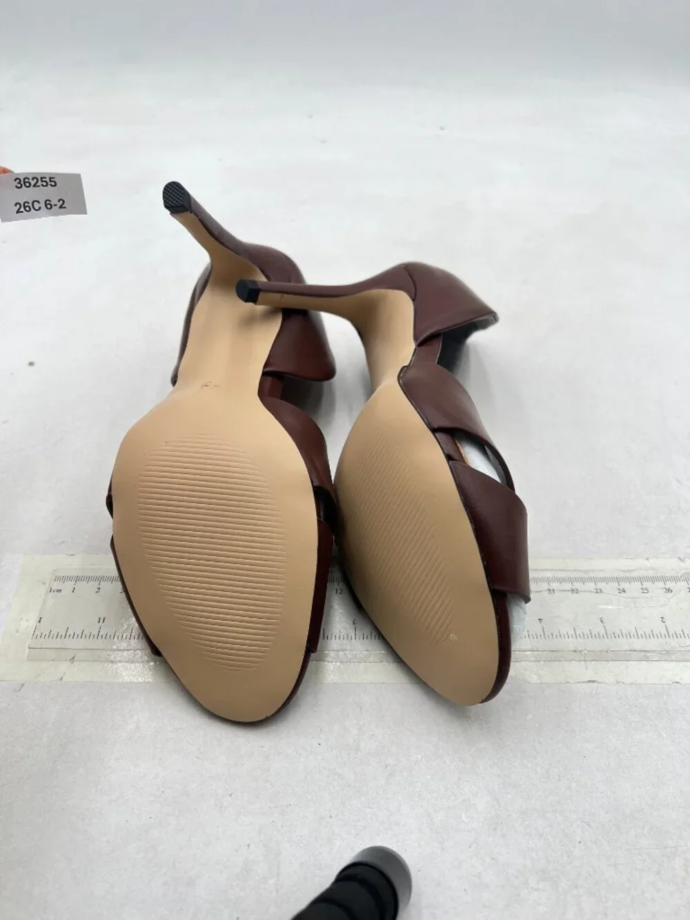Pazzion Dark Brown Sexy Open Toe High Heel D'Orsay Pump Slip On Two Piece Sandal